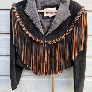Vintage Diamond Leathers Fringe Suede Jacket